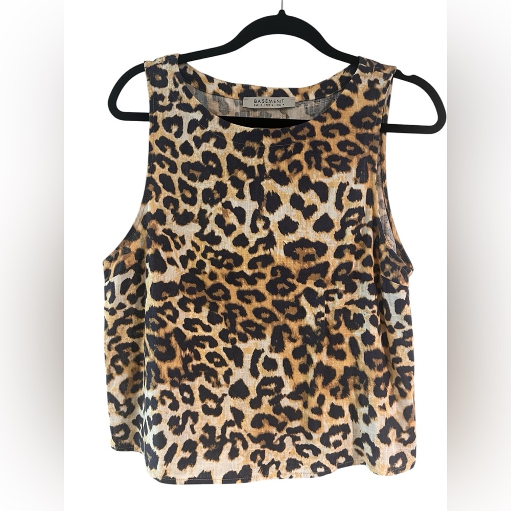 Basement Leopard Print Tank Top - Brown/Black